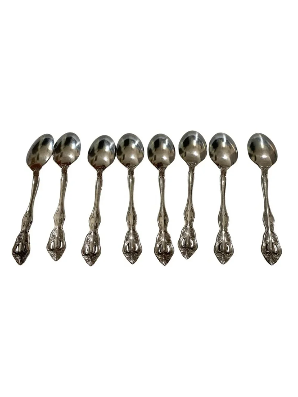 Oneida Michelangelo Cube Teaspoons Set Of 8 Vintage Flatware 6